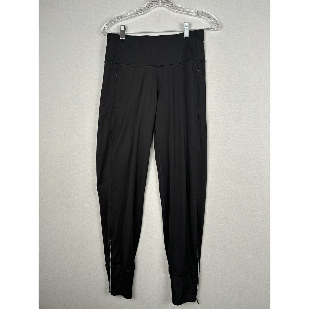 Lululemon Athletica Women's Pants 4 Black Activewear Nylon Tights Pockets #3254
